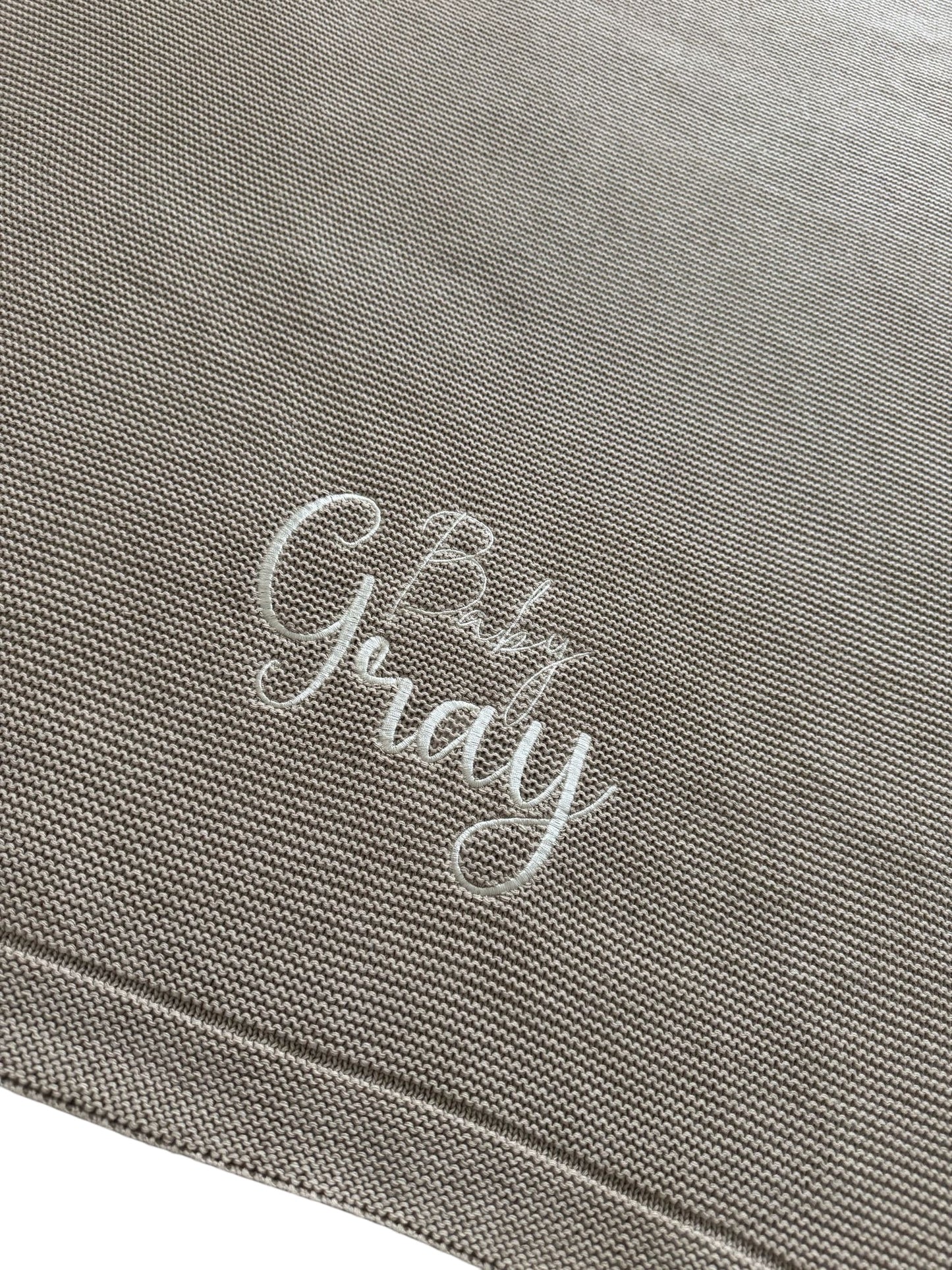Baby personalised knitted blanket