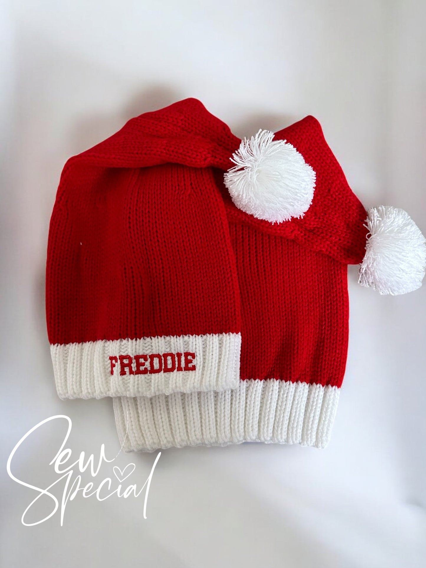 Knitted personalised Santa hat