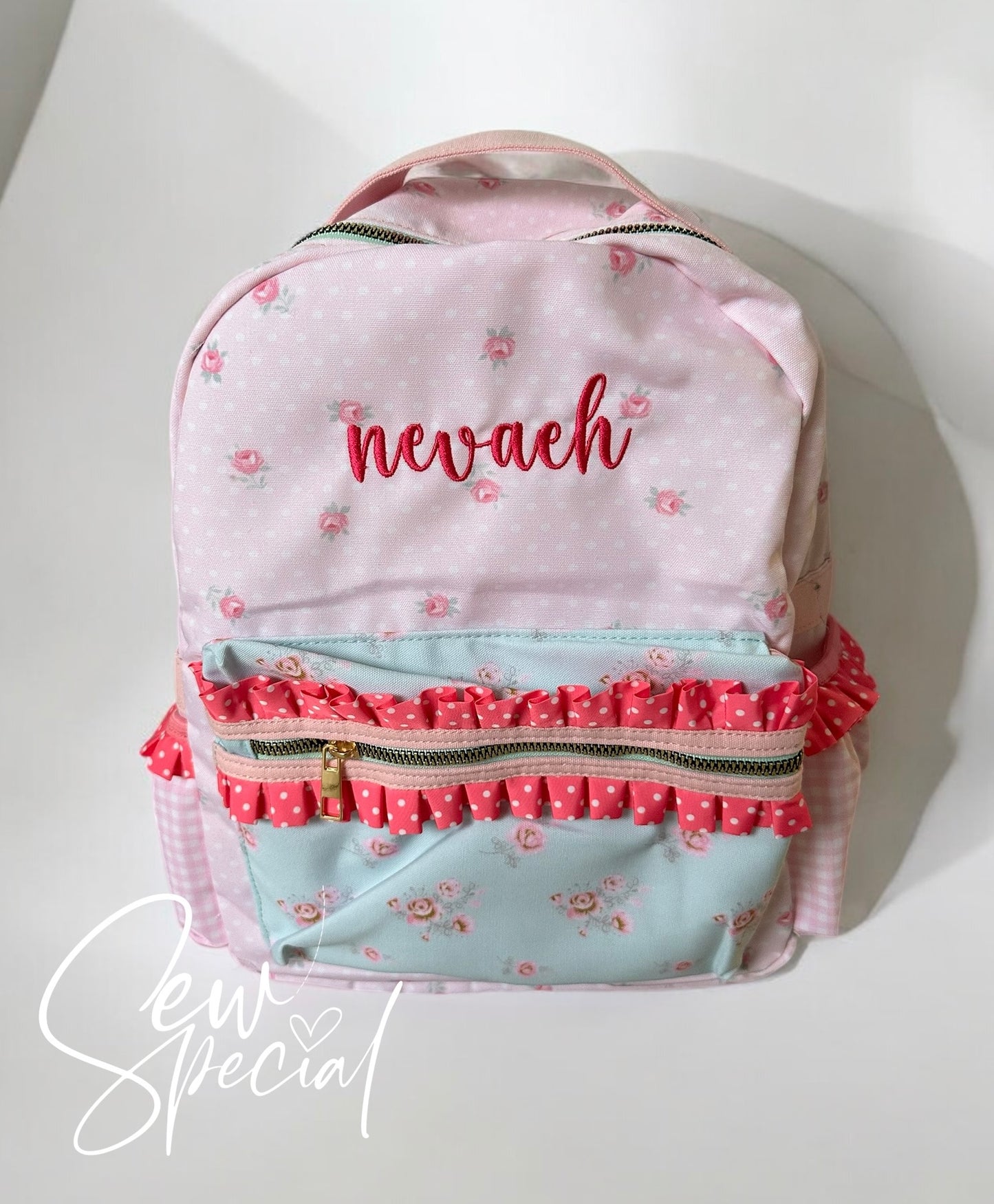 Children’s personalised floral backpack