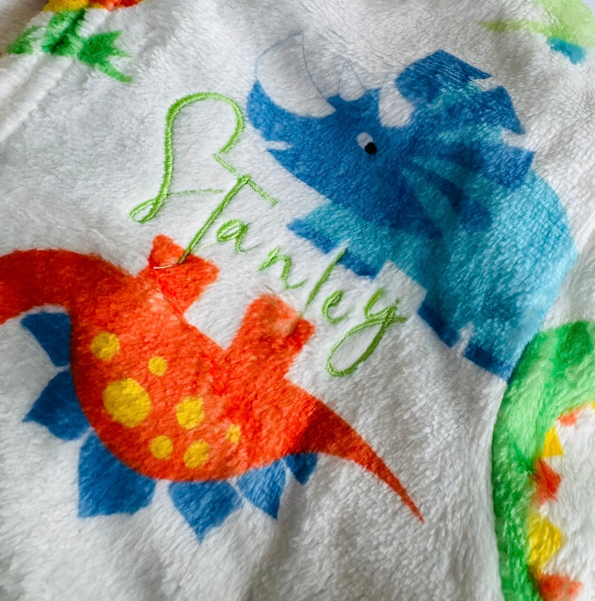 Boys dinosaur personalised soft dressing gown robe
