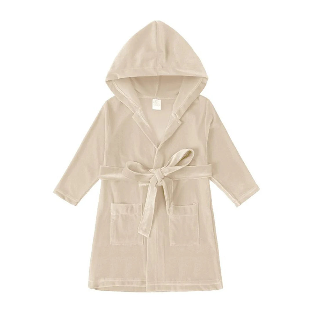 Gold personalised boys velvet Christmas dressing gown robe
