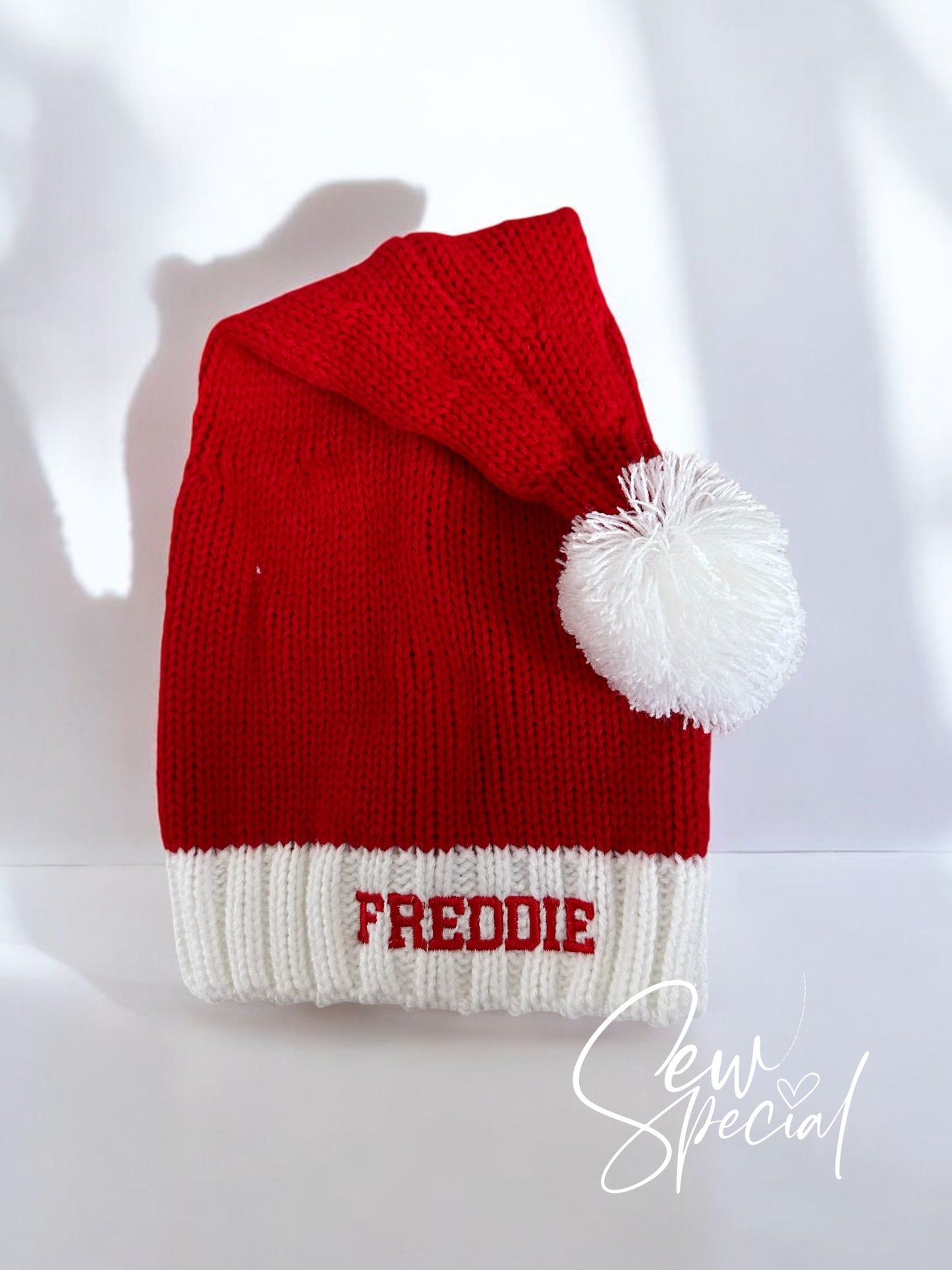 Knitted personalised Santa hat