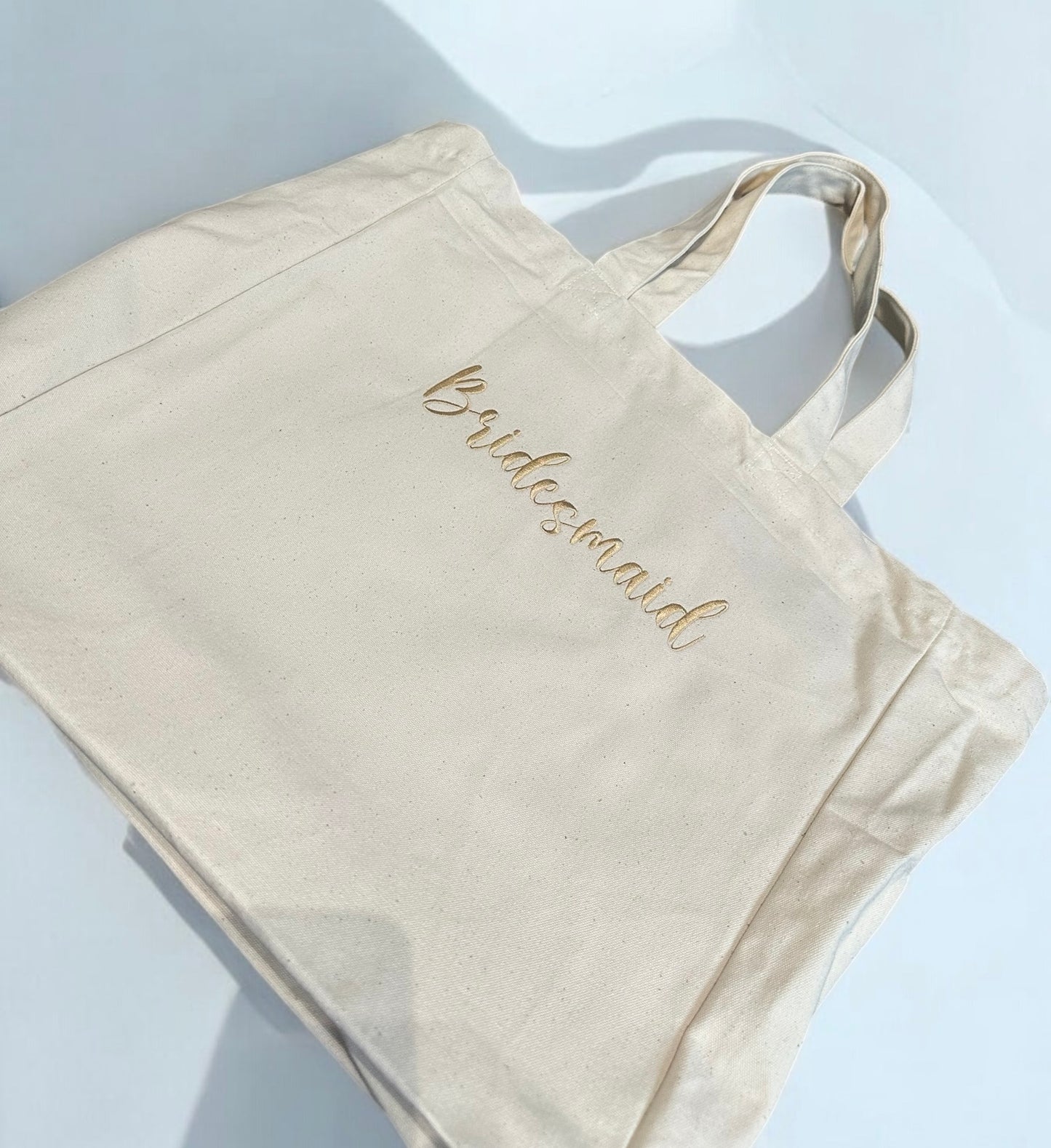Personalised bridesmaid canvas tote bag