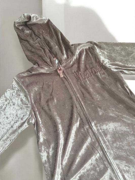 Girls crushed velvet personalised onesie