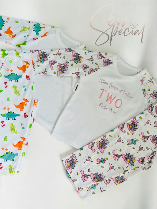 When I wake up I will be…. Age personalised pyjamas