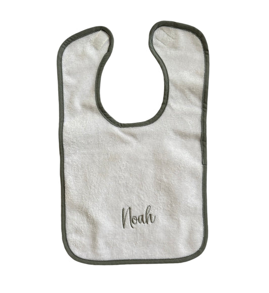 Large personalised baby towelling soft bib