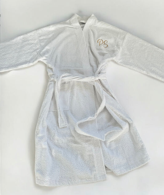 White towelling personalised robe