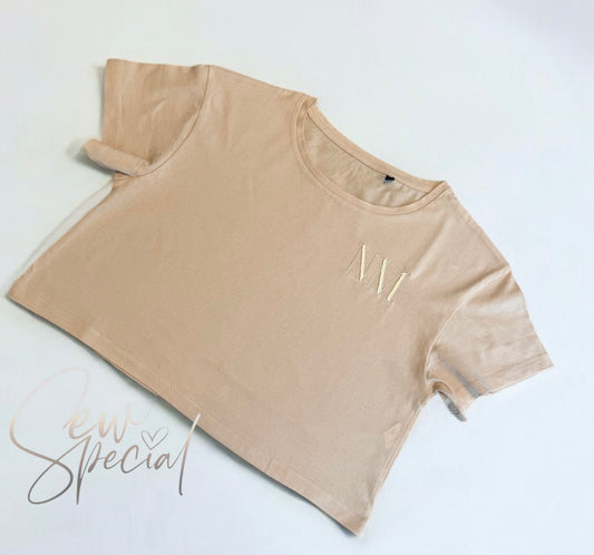 Ladies personalised cropped T-shirt