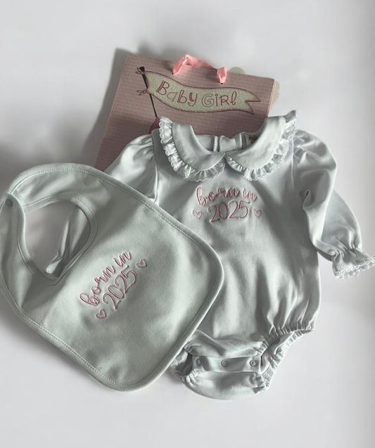 Born in 2025 baby personalised romper