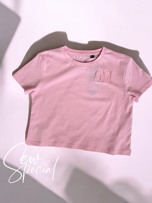 Girls personalised cropped box T-shirt
