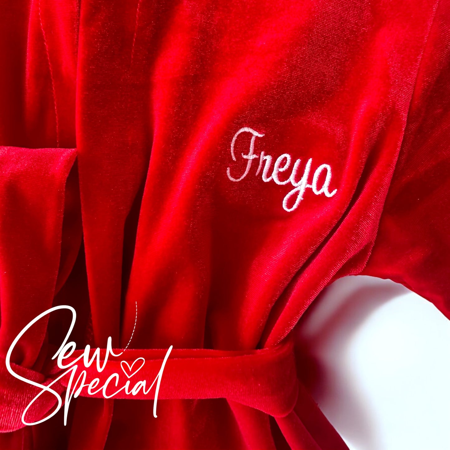 Gold personalised boys velvet Christmas dressing gown robe