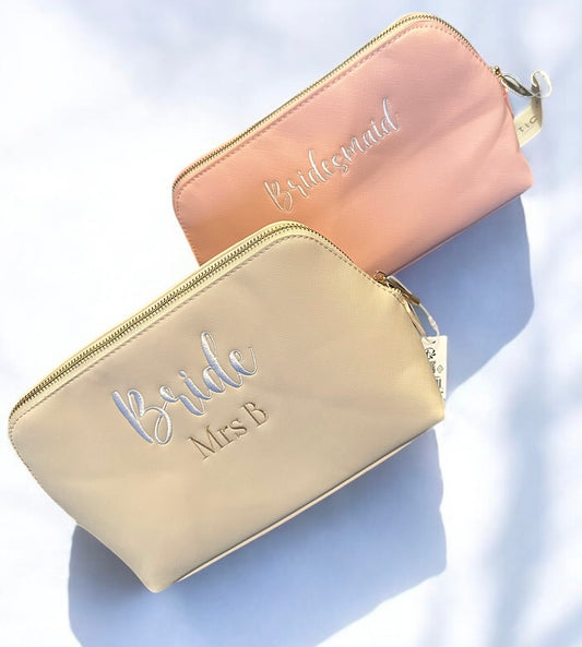Bridal personalised make up bag